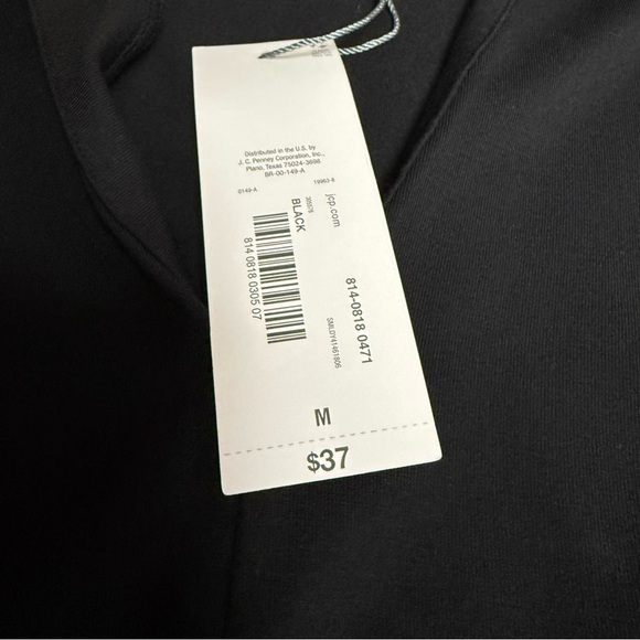 Liz Claiborne size medium NWT Black Relaxed Tunic Top long sleeve - Picture 5 of 7